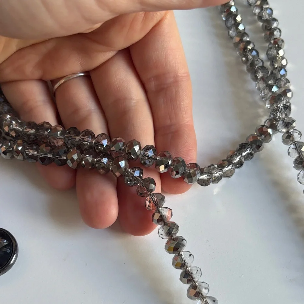 White House Black Market Elegant Black and Silver Necklace Set - Picture 3 of 5